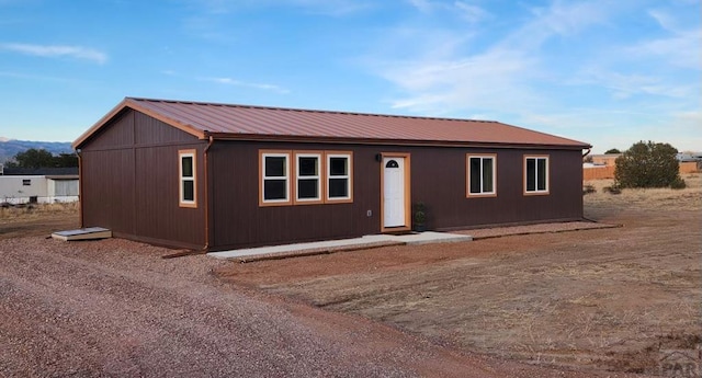 view of front of house with metal roof