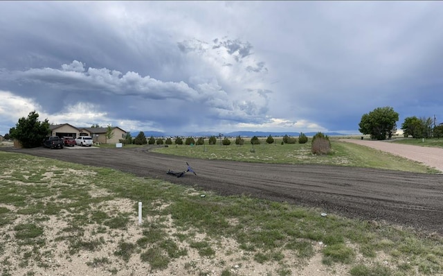 view of road with a rural view