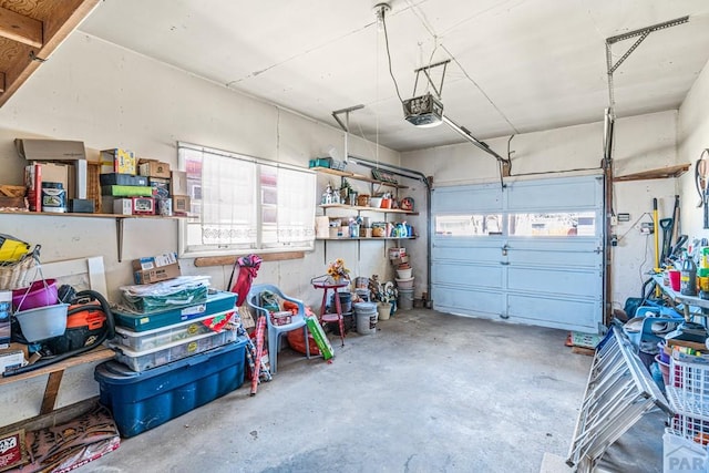 garage featuring a garage door opener