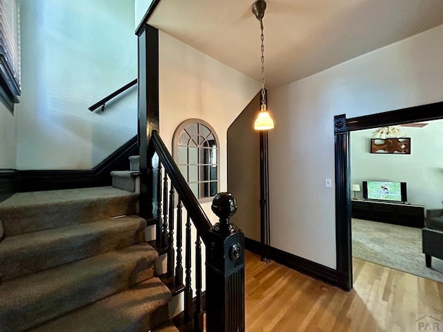 2707 4th Ave, Pueblo, CO 81003 - entryway with light wood finished floors, stairs, and baseboards