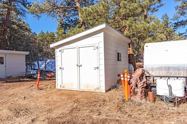 view of shed