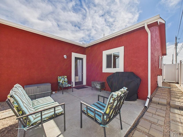 view of patio with an outdoor living space