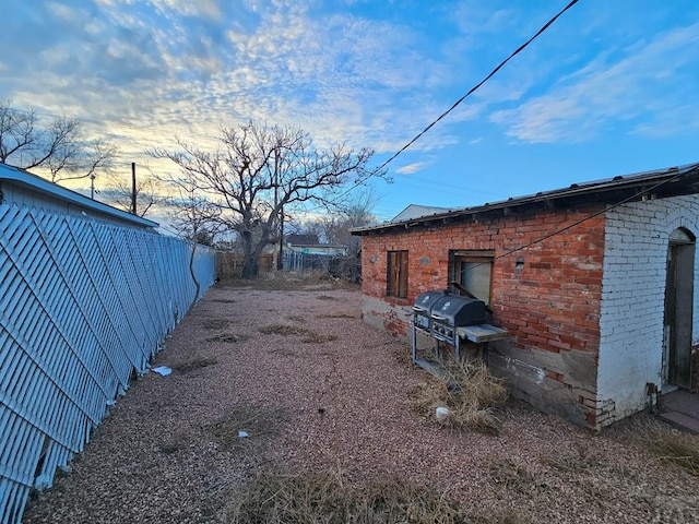 view of yard featuring fence