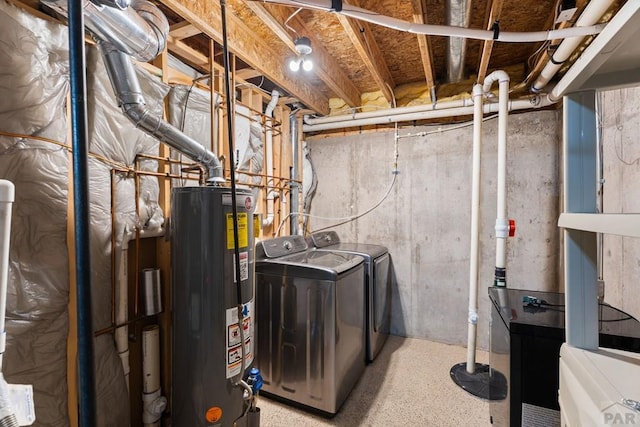 853 S Blakeland Dr, Pueblo West, CO 81007 - unfinished basement with gas water heater and washing machine and clothes dryer