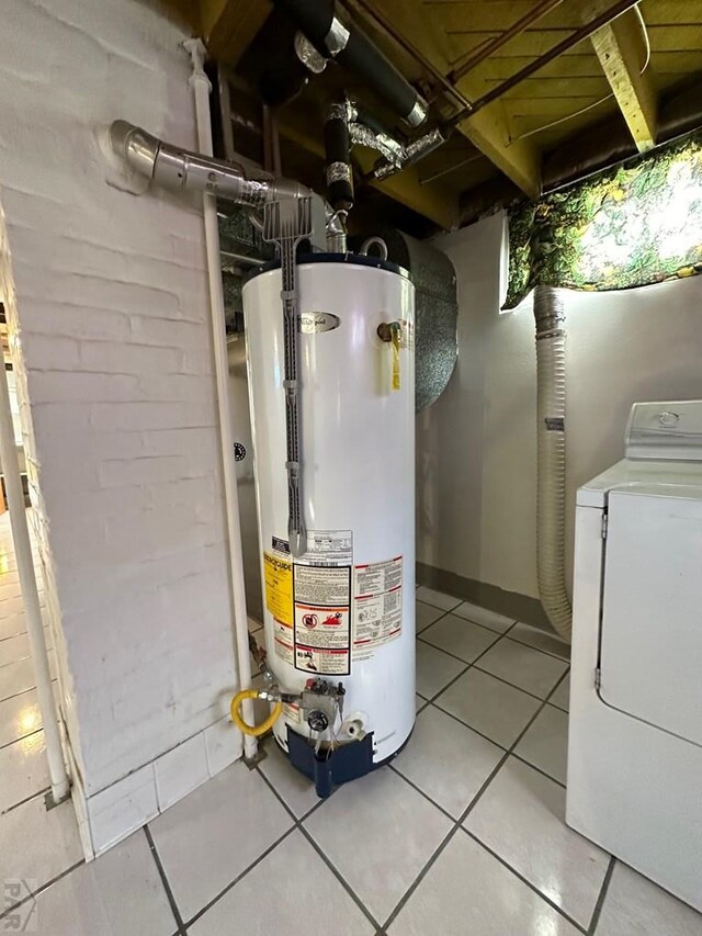 utility room featuring washer / clothes dryer and gas water heater