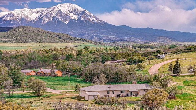 view of mountain feature featuring a rural view