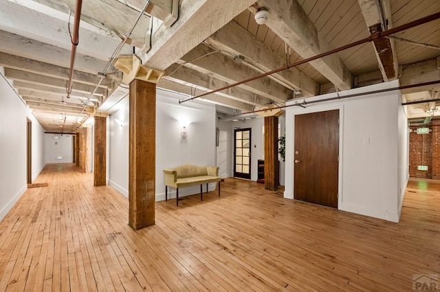 201 Lamkin Unit 205, Pueblo, CO 81003 - below grade area featuring hardwood / wood-style floors and baseboards