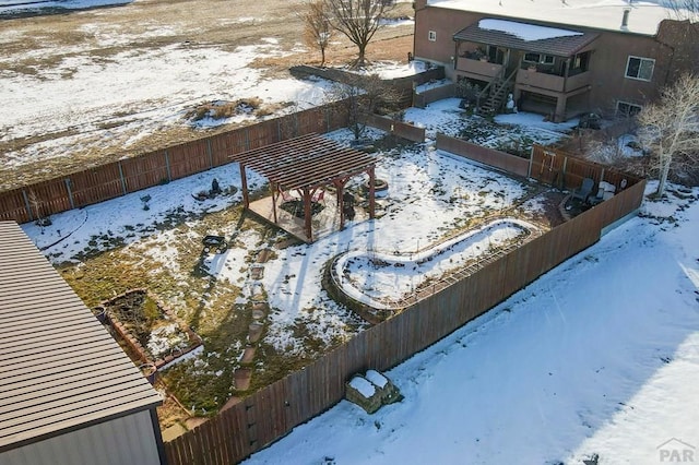 view of snowy aerial view