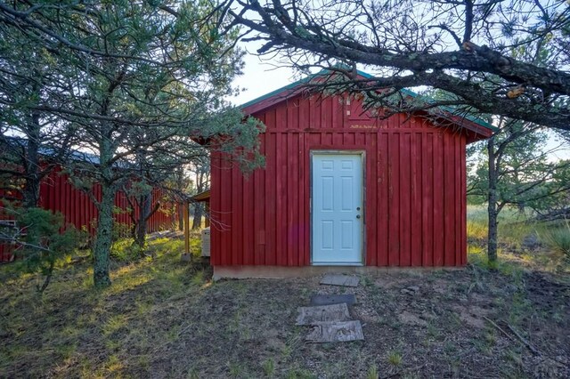 view of shed