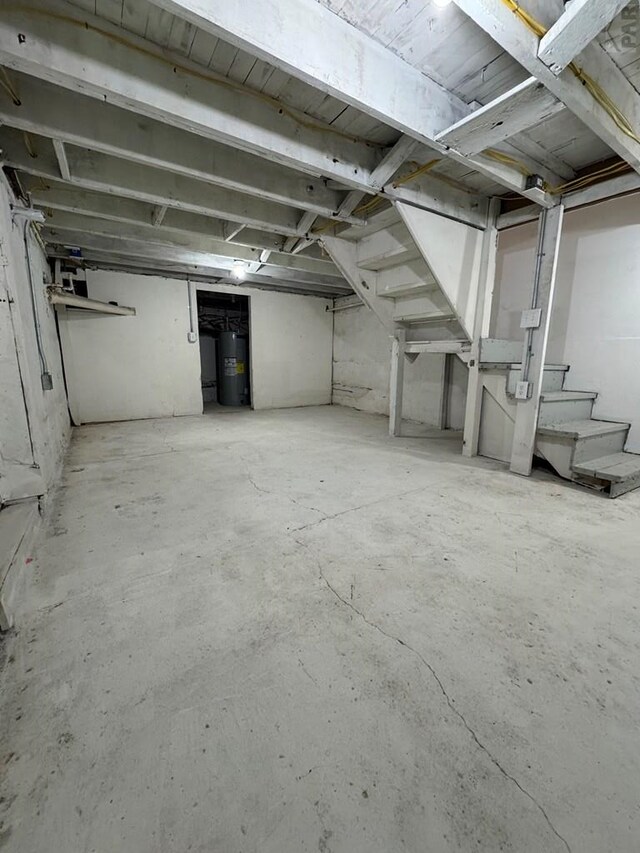 1718 E Abriendo Ave, Pueblo, CO 81004 - unfinished below grade area featuring electric water heater and stairway