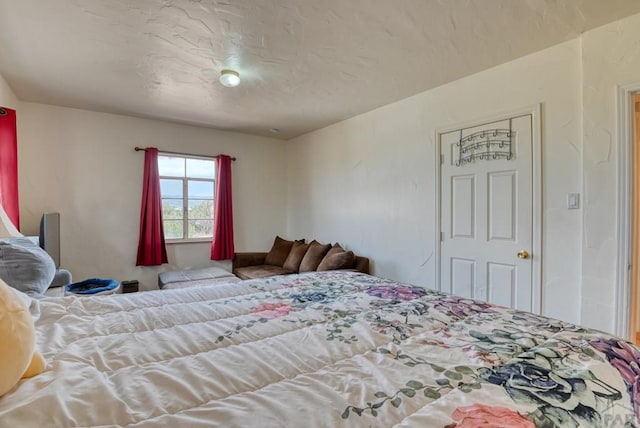 bedroom with a textured ceiling