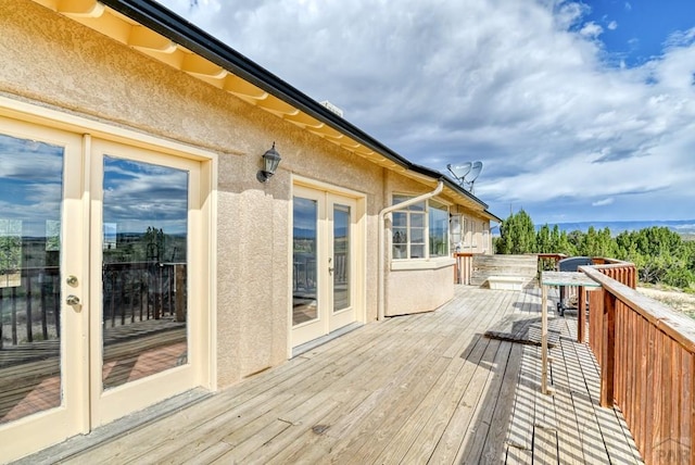 deck with french doors