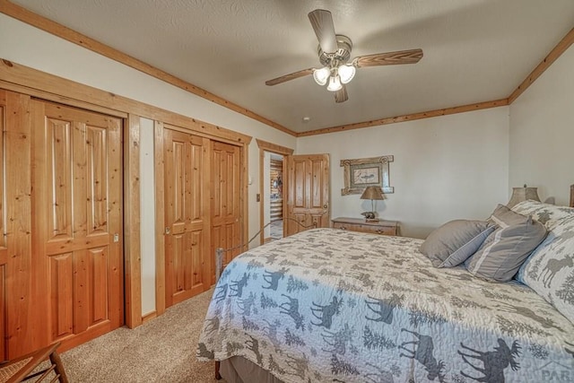 bedroom featuring carpet floors and a ceiling fan