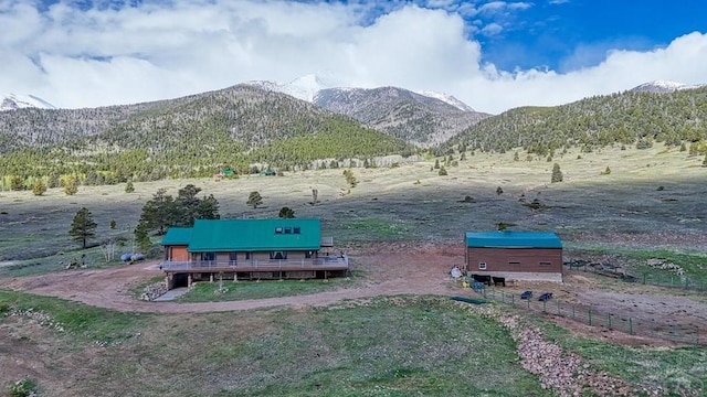 exterior space featuring a mountain view and a rural view