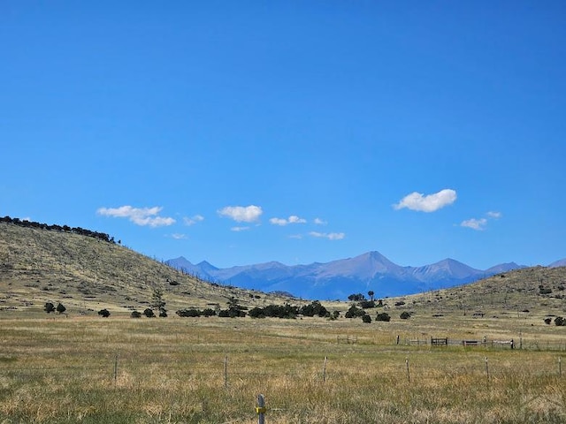 view of mountain feature featuring a rural view