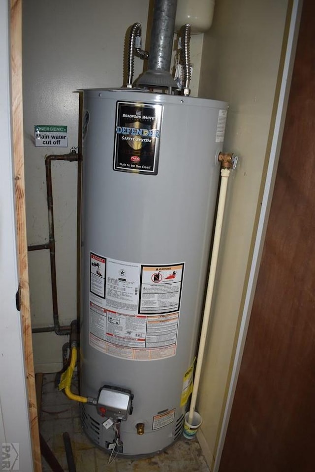 utilities featuring gas water heater