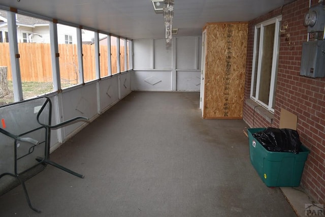 view of unfurnished sunroom