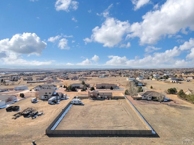 aerial view with a residential view