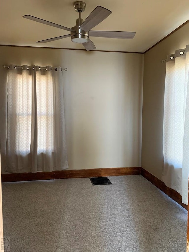 309 Walsen Ave, Walsenburg, CO 81089 - empty room featuring ceiling fan, visible vents, and baseboards