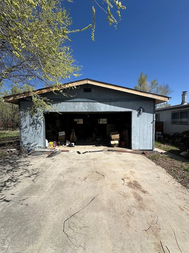 view of garage