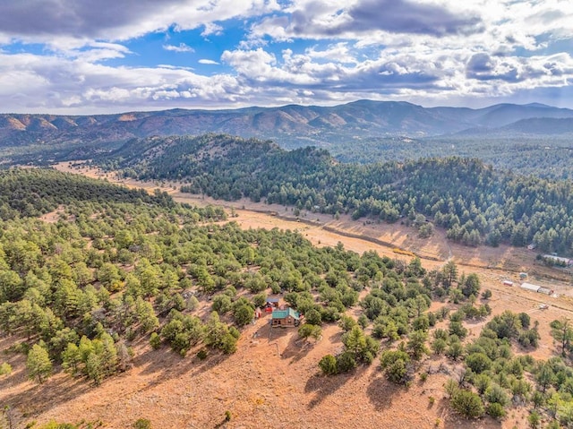 aerial view featuring a mountain view