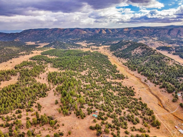 aerial view featuring a mountain view