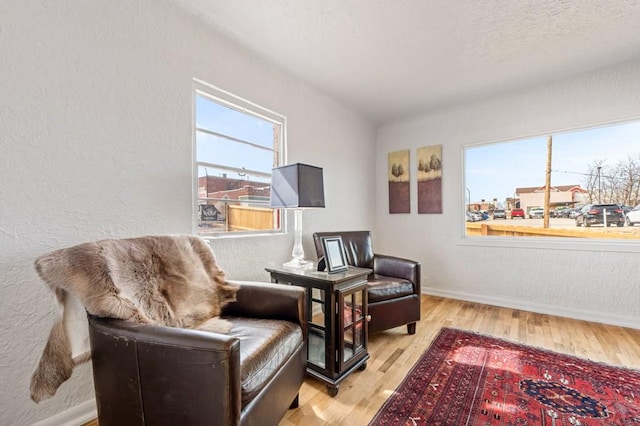 501 E Main St, Trinidad, CO 81082 - living area with wood finished floors, a textured wall, and baseboards