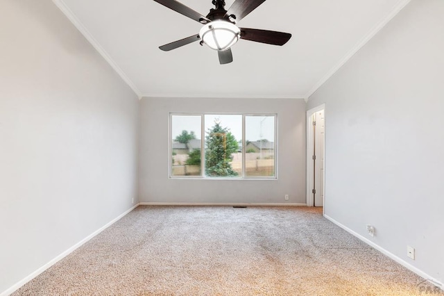 8718 Silver Glen Dr, Fountain, CO 80817 - carpeted empty room featuring crown molding and ceiling fan