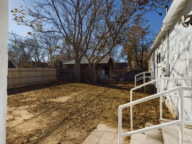 view of yard with fence