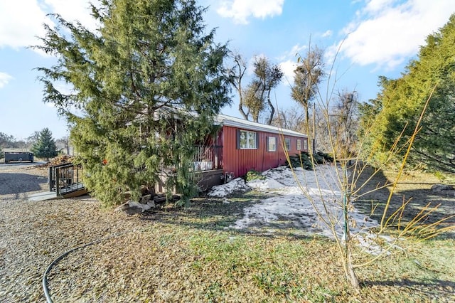 view of side of property featuring board and batten siding