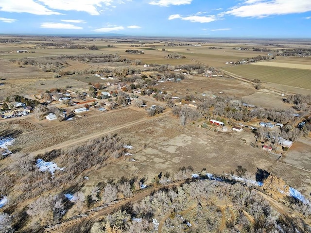 bird's eye view with a rural view