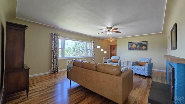 316 N Hooper Ave, Walsenburg, CO 81089 - living room featuring wood finished floors and ceiling fan