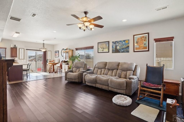 5073 Buchanan Dr, Pueblo, CO 81008 - living room with wood-type flooring, a ceiling fan, and recessed lighting