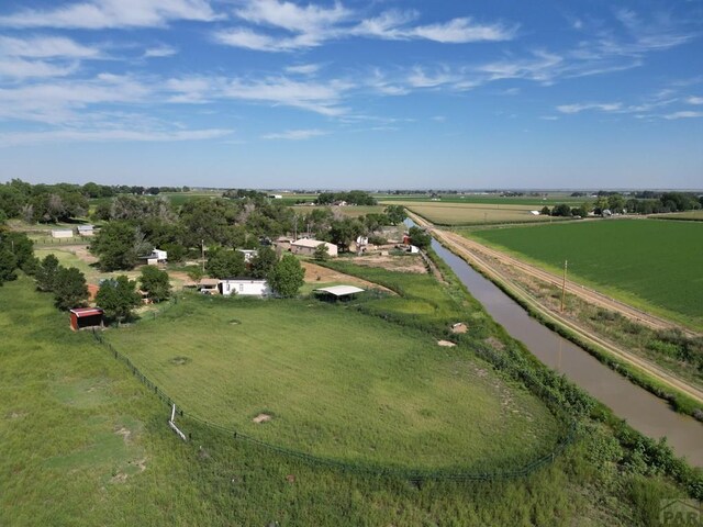 bird's eye view with a rural view