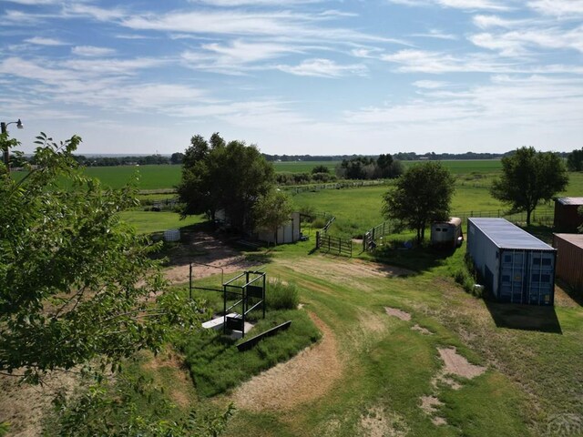 aerial view with a rural view