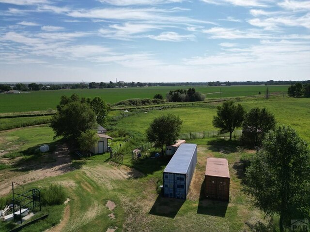 aerial view featuring a rural view