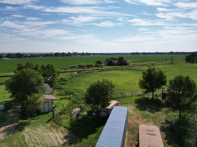 drone / aerial view with a rural view