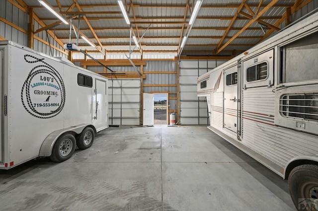 garage featuring metal wall