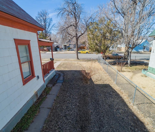 view of yard featuring fence