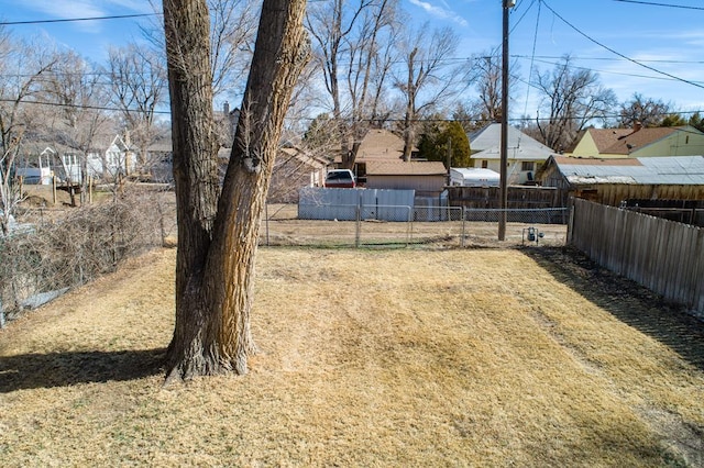 view of yard with fence