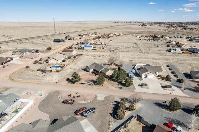 aerial view with a desert view