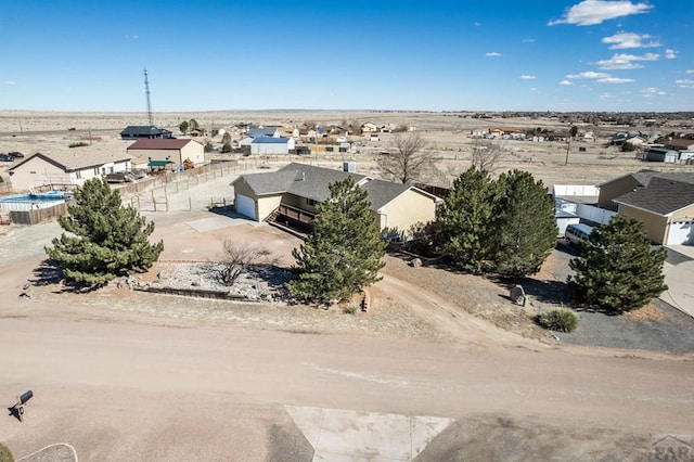 drone / aerial view with a residential view