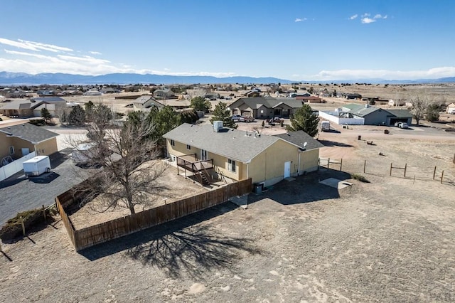 bird's eye view with a residential view and a mountain view