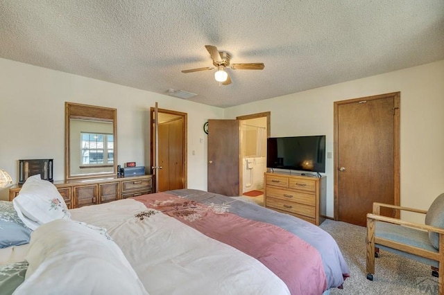 1104 Fairview Ave Unit A, Canon City, CO 81212 - carpeted bedroom featuring a textured ceiling and ceiling fan