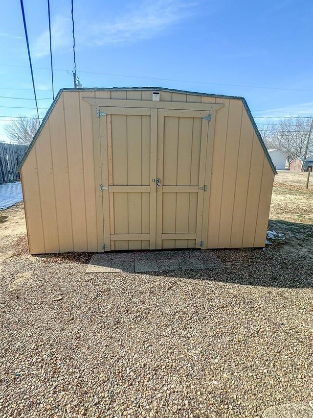 view of shed