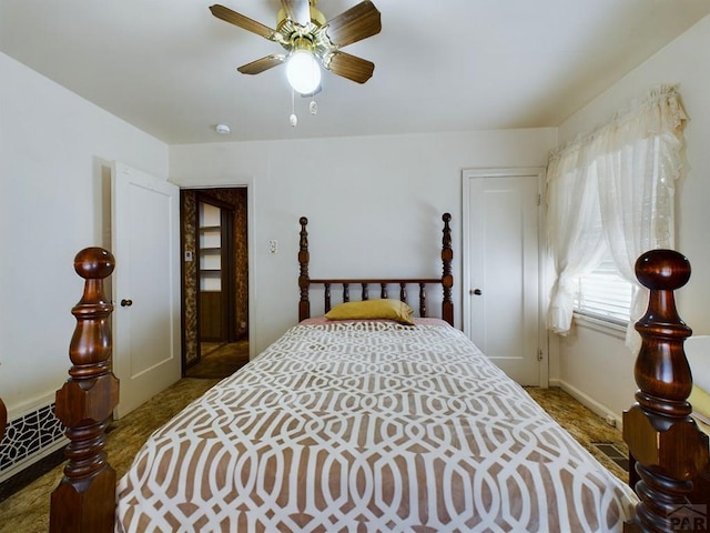 bedroom with ceiling fan