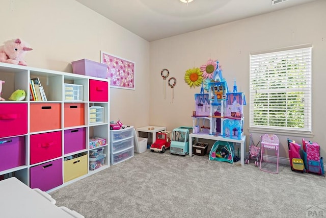 playroom featuring carpet and visible vents