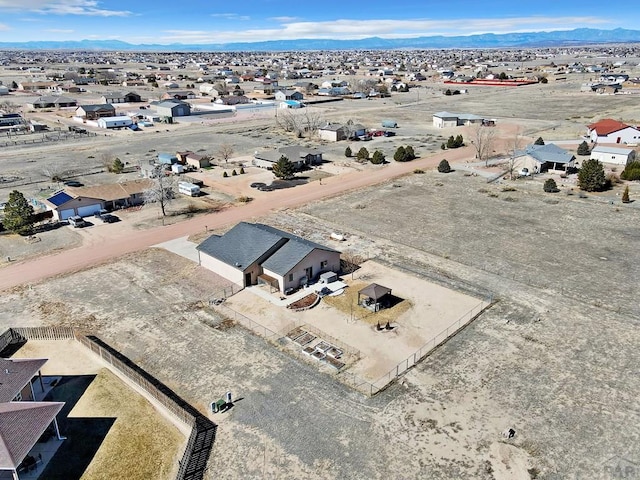 bird's eye view featuring a desert view