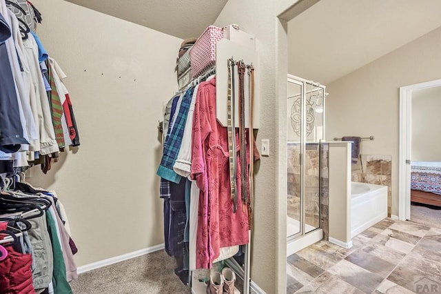 spacious closet featuring vaulted ceiling