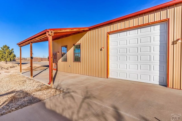 garage with driveway